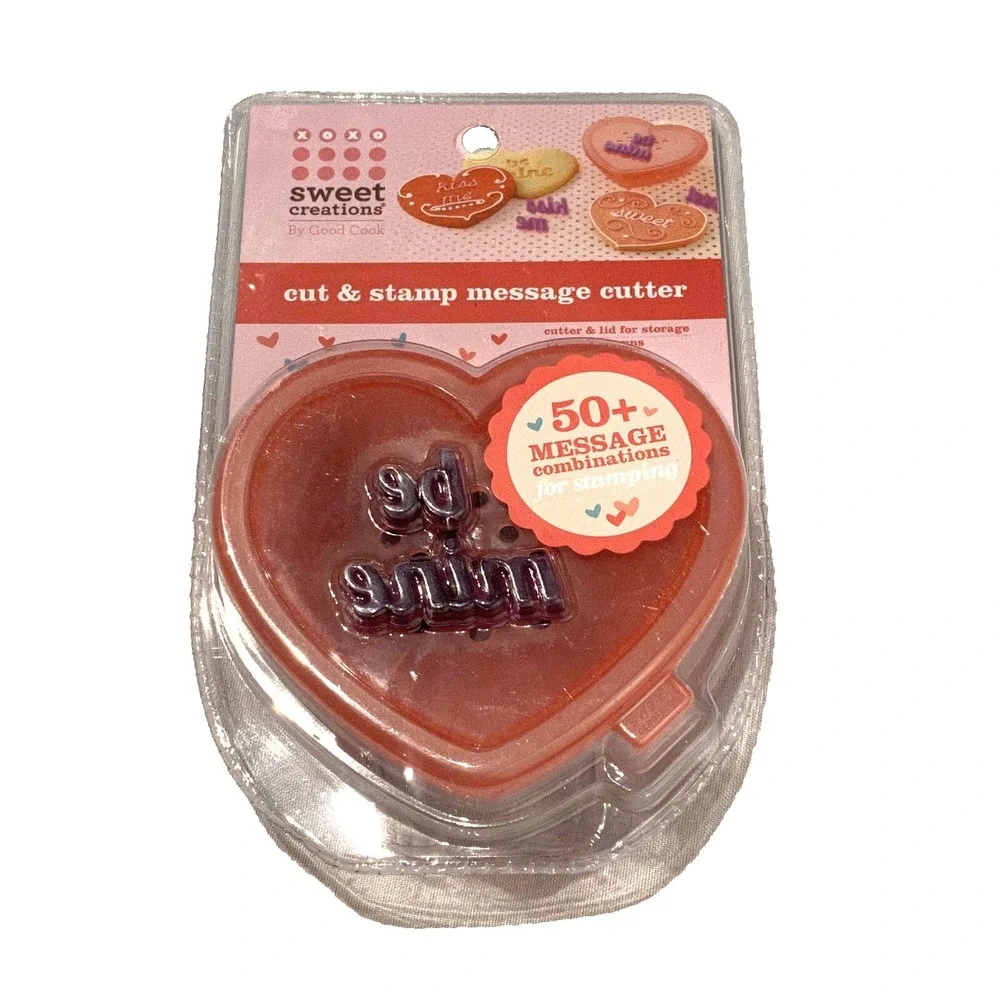 sweet creations by good cook valentines day cut & stamp message cookie cutter